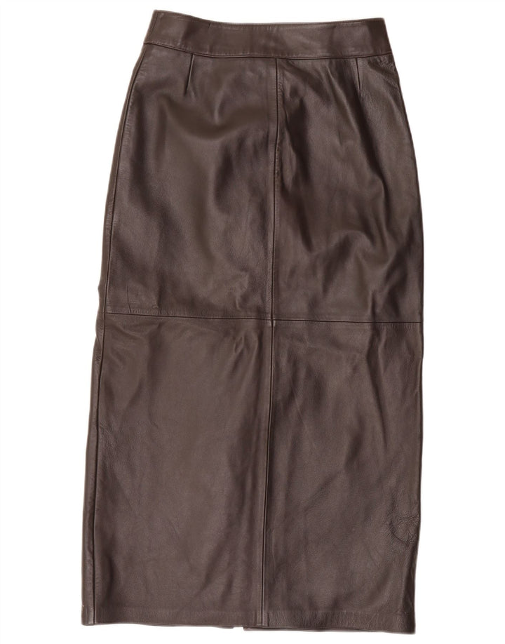 Saia maxi de couro feminina Helium Reino Unido 10 pequena W28 marrom