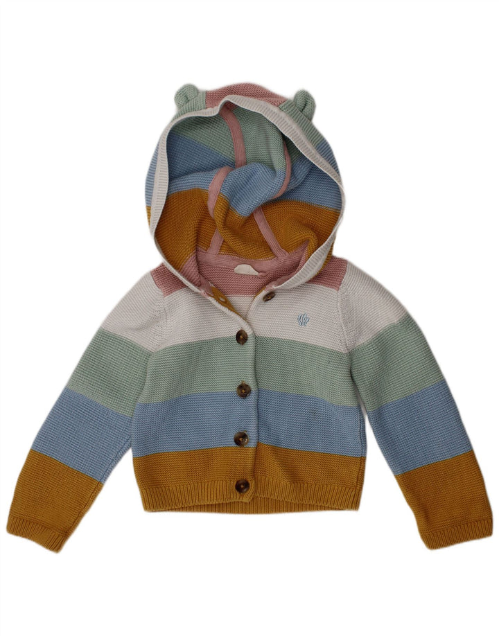 Suéter cardigã FAT FACE para meninas de 12 a 18 meses listrado multicolorido