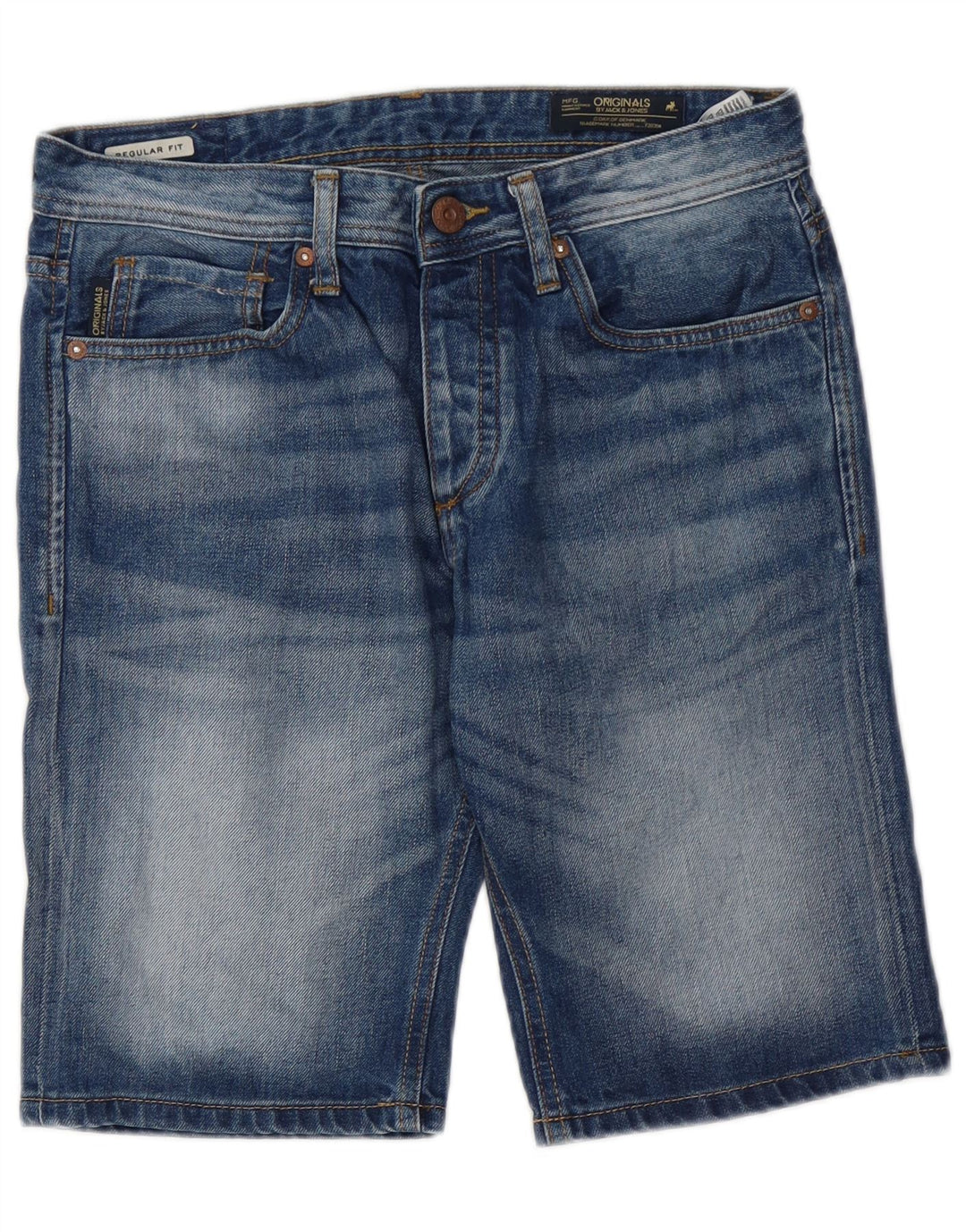 Shorts jeans masculino Jack & Jones Regular Fit pequeno W29 algodão azul