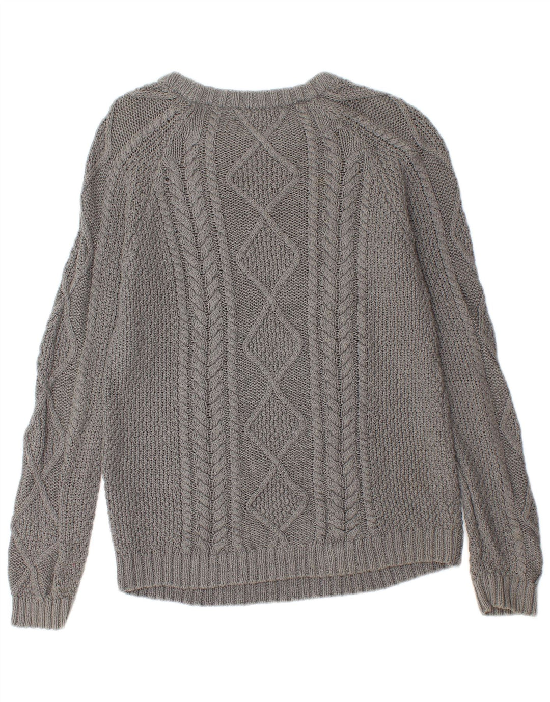 Suéter feminino Zara com gola canoa UK 14 grande cinza