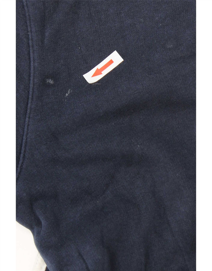 Adidas Mens Moletom Jumper Pequeno Algodão Azul Marinho