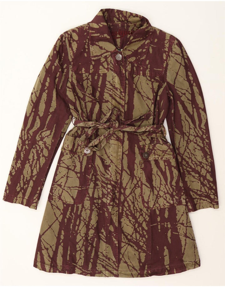 Casaco corta-vento feminino Desigual com padrão abstrato UE 40 algodão verde médio