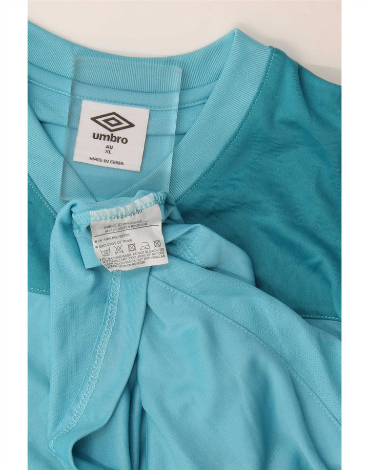 Camiseta gráfica masculina Umbro Top XL azul colorblock poliéster