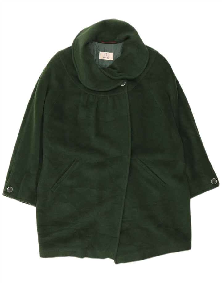 Sobretudo oversized feminino vintage UK 18 XL lã verde