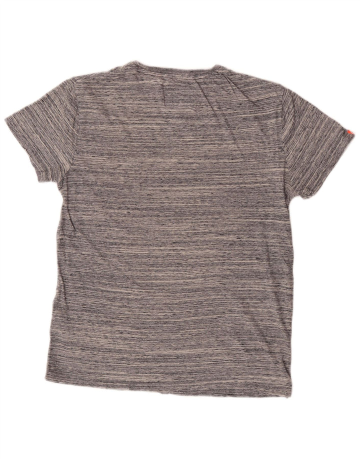 Camiseta masculina Superdry Top cinza médio algodão manchado
