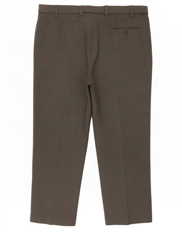 Calça masculina de terno regular Marks & Spencer W40 L29 poliéster cinza