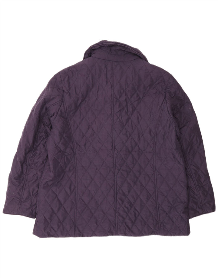 Jaqueta acolchoada feminina Marks & Spencer Reino Unido 16 grande poliéster roxo