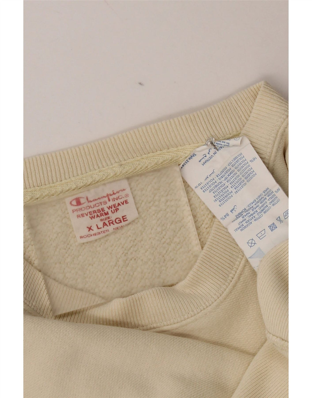 Campeão Mens Moletom Jumper XL Algodão Bege