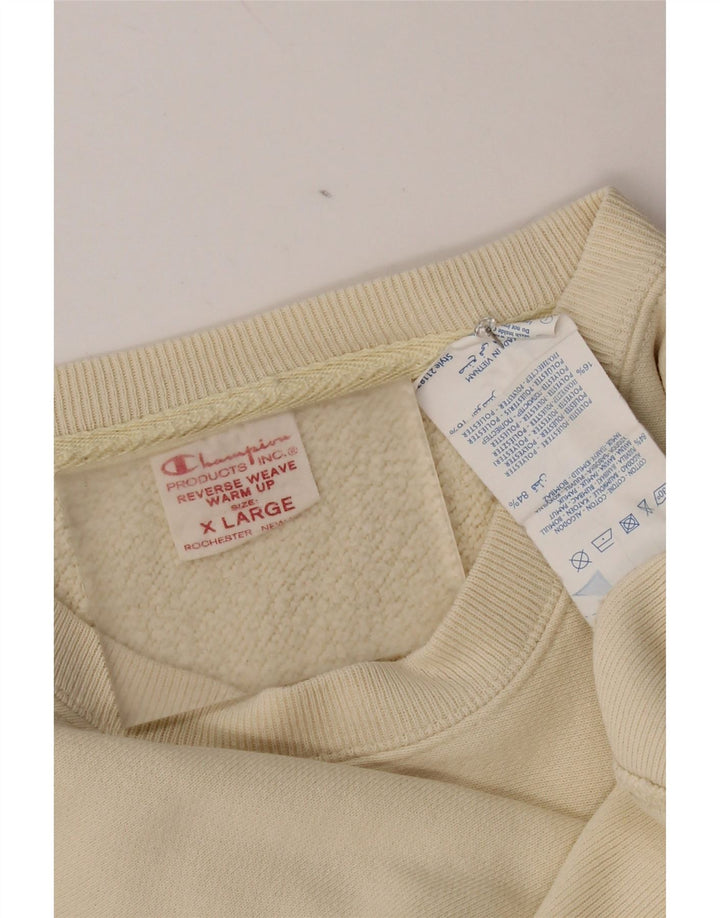 Campeão Mens Moletom Jumper XL Algodão Bege
