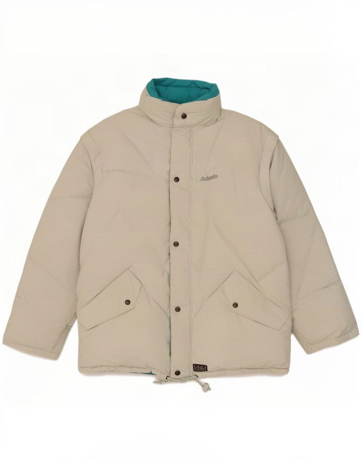 Jaqueta acolchoada masculina Dolomite com capuz UK 40 poliéster cinza grande