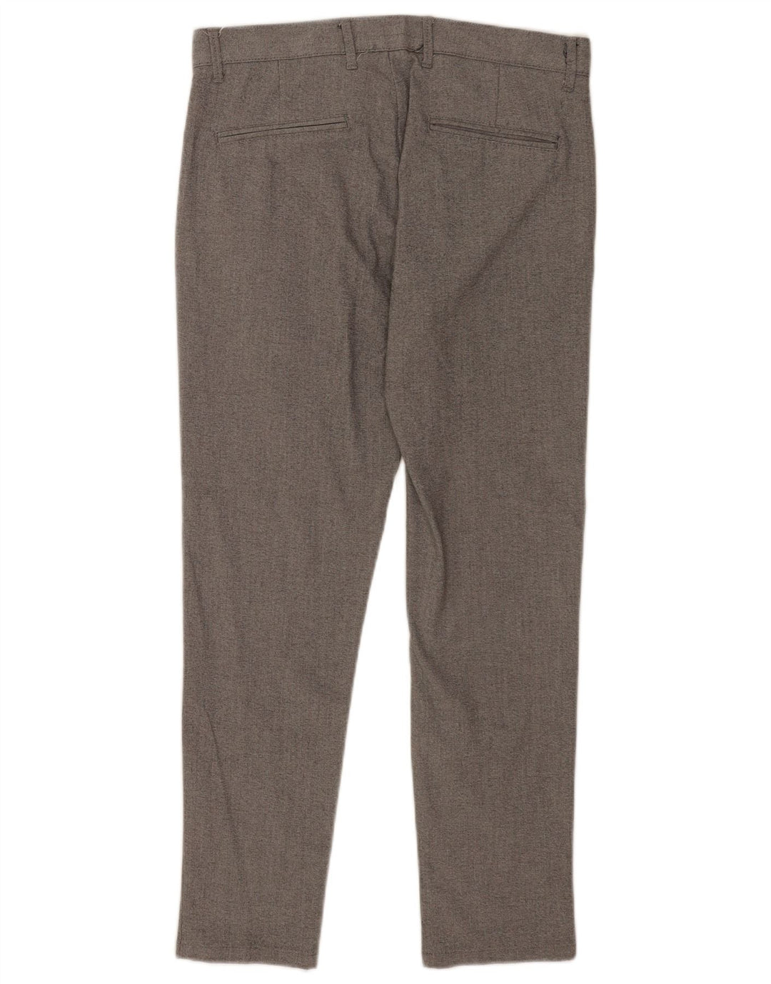 Zara Mens Slim Chino Calças EU 38 Pequeno W30 L27 Poliéster Cinza
