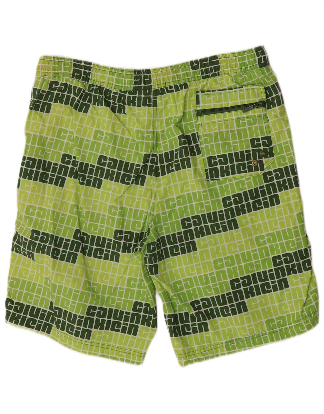 Calções de banho masculinos Calvin Klein Graphic grande nylon verde