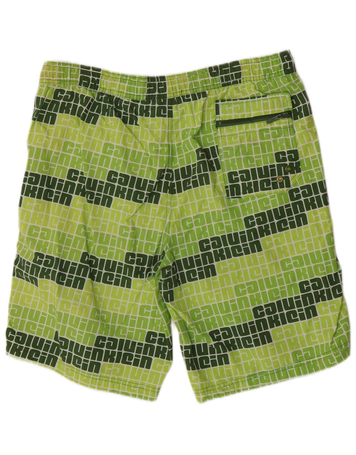 Calções de banho masculinos Calvin Klein Graphic grande nylon verde