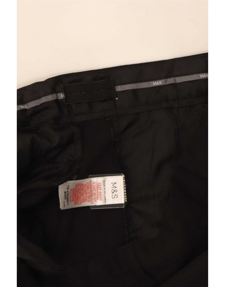 Calça masculina de terno reto Marks & Spencer W34 L29 preta