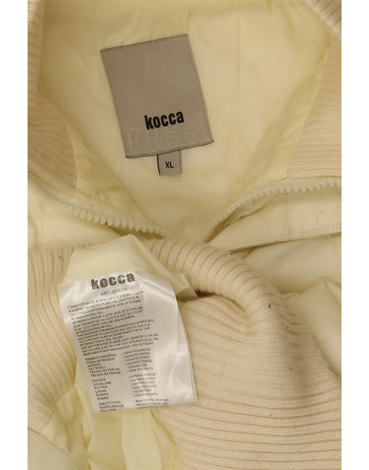 Jaqueta acolchoada com capuz feminina KOCCA UK 18 XL off white poliamida