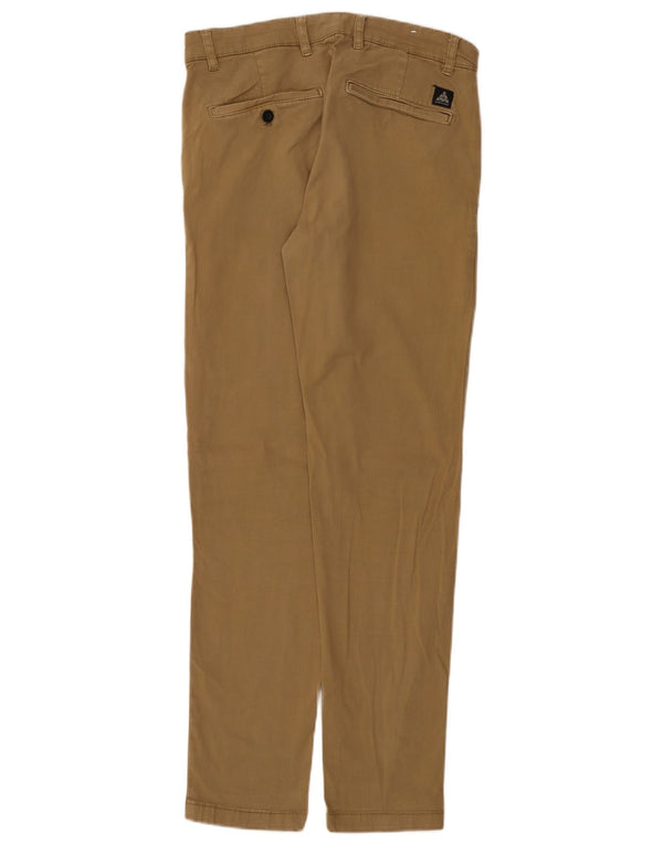 Zara Mens Slim Chino Calças EU 38 Pequeno W30 L30 Algodão Bege