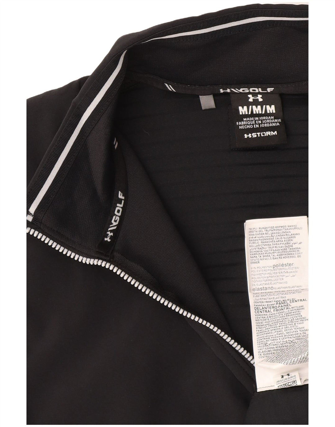 Moletom masculino Under Armour com zíper e gola alta poliéster preto médio
