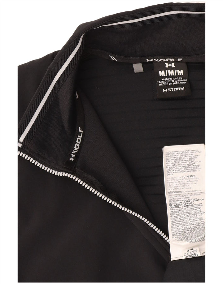 Moletom masculino Under Armour com zíper e gola alta poliéster preto médio