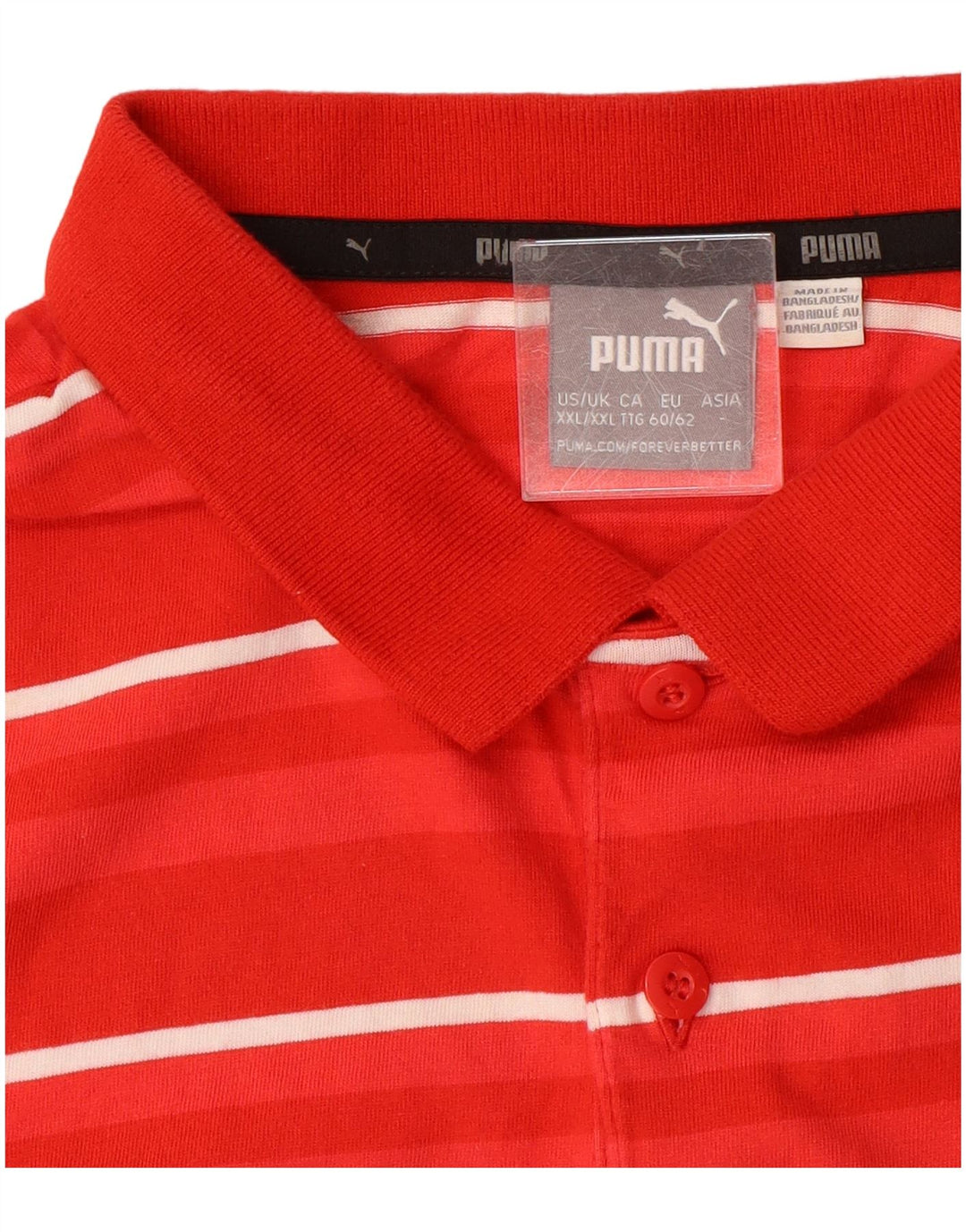 Camisa polo masculina PUMA 2XL listrada vermelha