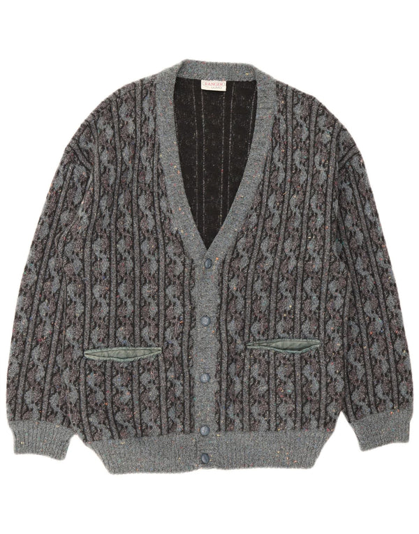 Suéter Cardigan Masculino Ranger IT 52 Lã Geométrica Cinza Grande
