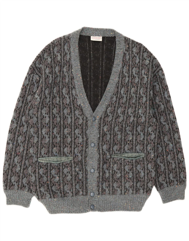 Suéter Cardigan Masculino Ranger IT 52 Lã Geométrica Cinza Grande