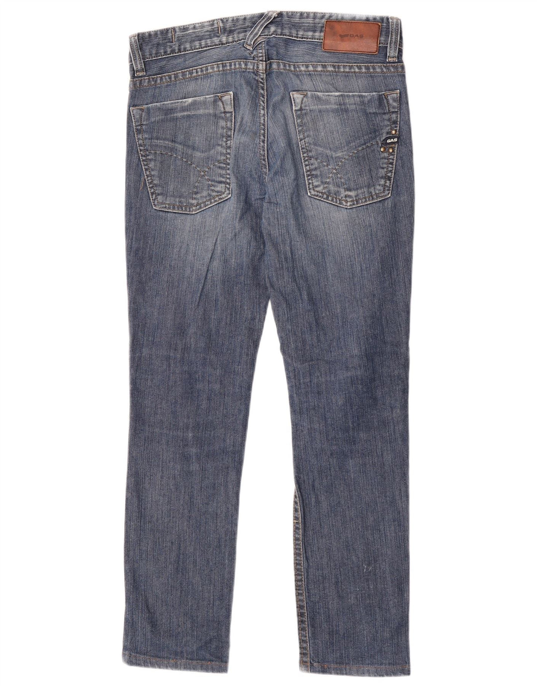 Gas Mens Straight Jeans W31 L28 Azul Marinho Algodão