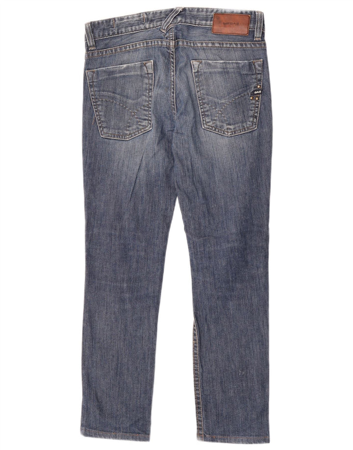 Gas Mens Straight Jeans W31 L28 Azul Marinho Algodão