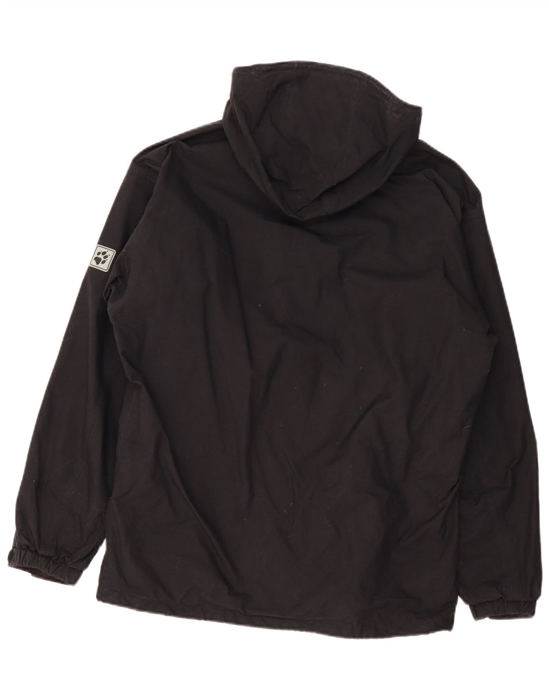 Jaqueta de chuva masculina com capuz Jack Wolfskin Reino Unido 36/38 poliamida preta média