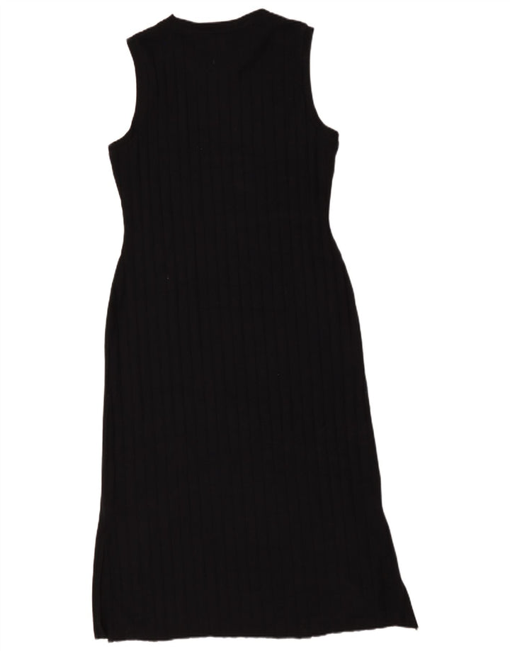 Vestido feminino Marks & Spencer com bainha sem mangas Reino Unido 14 grande poliéster preto