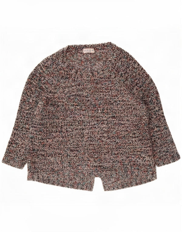 Suéter feminino Marks & Spencer com gola canoa Reino Unido 14 grande multicolorido