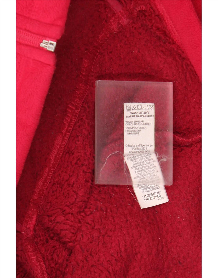 Jaqueta de lã feminina Marks & Spencer UK 20 2XL poliéster vermelho