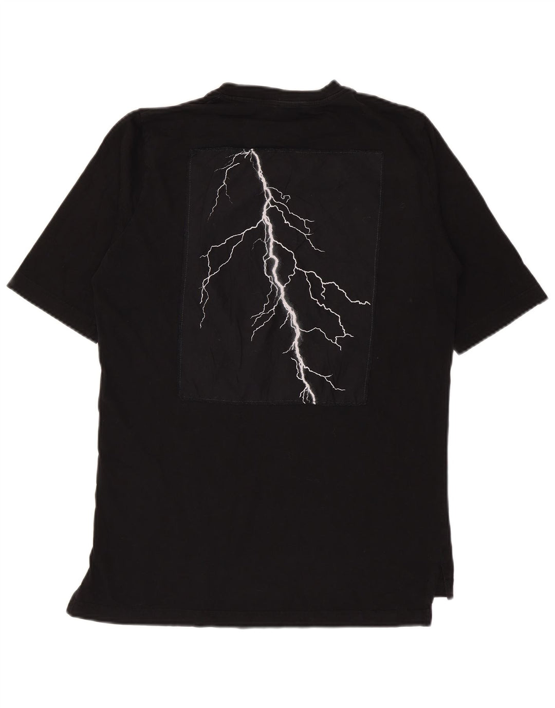 Diesel Camiseta masculina gráfica Top pequeno algodão preto