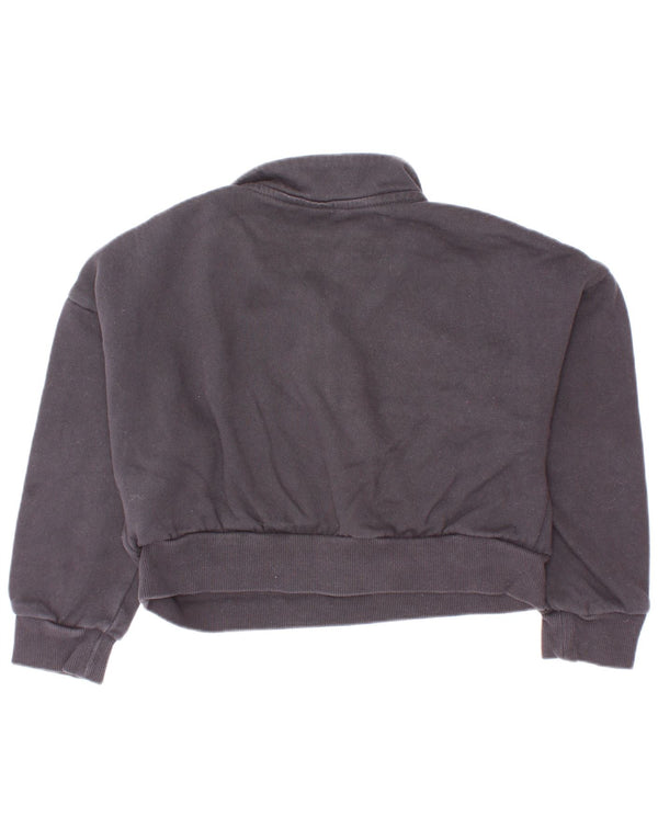 Suéter Adidas feminino cropped com zíper e gola 5-6 anos algodão preto