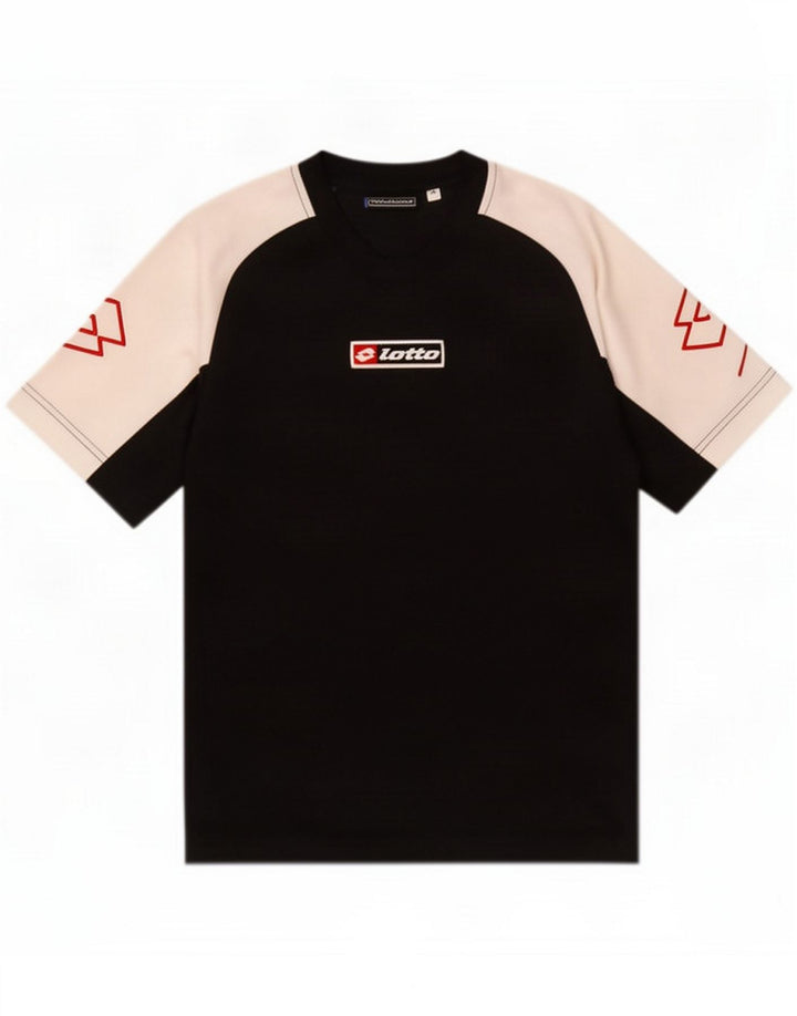 Lotto Camiseta masculina gráfica Top Médio Preto Colorblock Poliéster