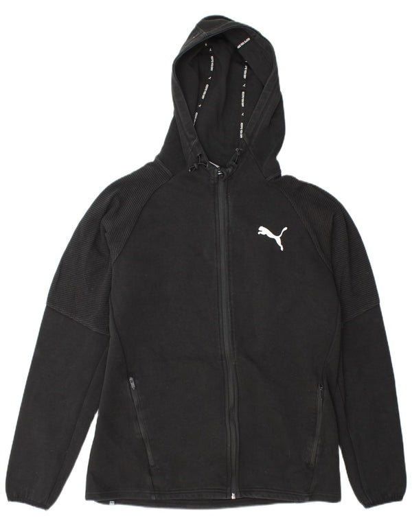 Suéter masculino Puma Graphic Zip com capuz grande algodão preto