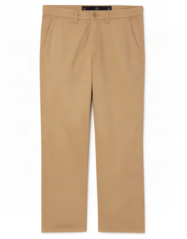 Fay Calça Chino Masculina Reta W33 L26 Algodão Bege