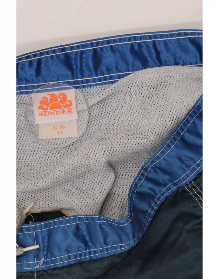 Shorts de natação masculino SUNDEK médio azul marinho colorblock nylon