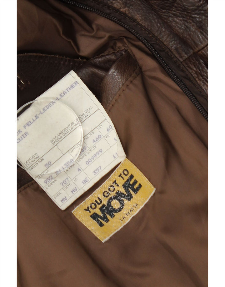 Jaqueta masculina de couro bomber La Matta IT 50 grande couro marrom