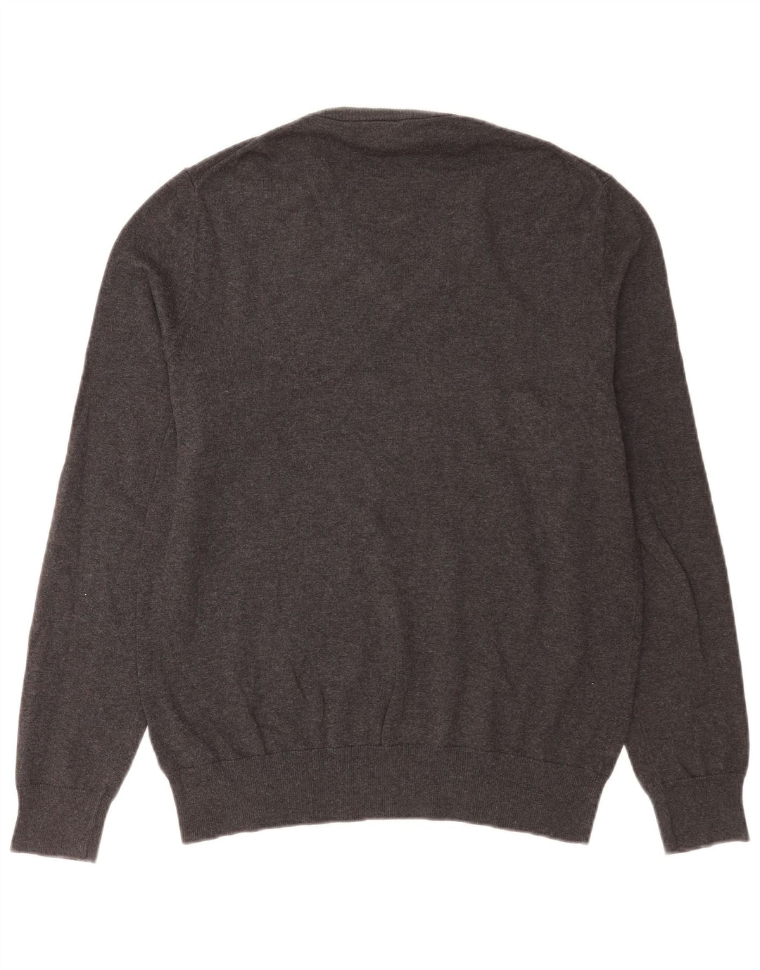 Suéter masculino Marks & Spencer com decote em V, algodão cinza médio