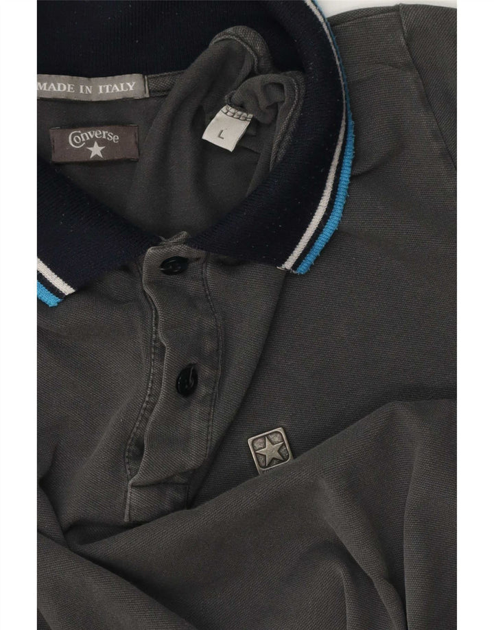 Camisa polo masculina Converse grande cinza clássica