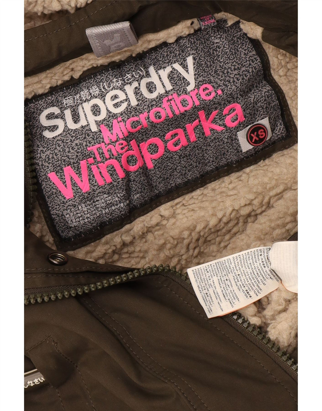 Superdry Womens The windparka Hooded Utility Jacket UK 6 XS Verde Poliéster