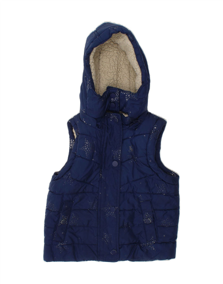 GUESS Baby Girls Hooded Padded Gilet 12-18 Months Navy Blue Spotted Vintage Guess and Second-Hand Guess from Messina Hembry 