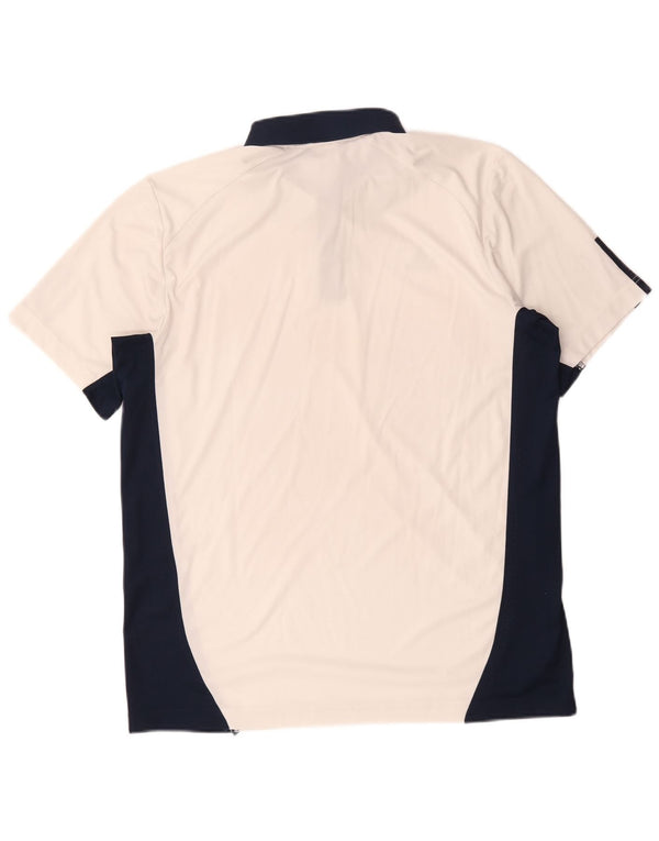 Adidas Mens Climacool Polo Shirt Grande Branco Colorblock Algodão