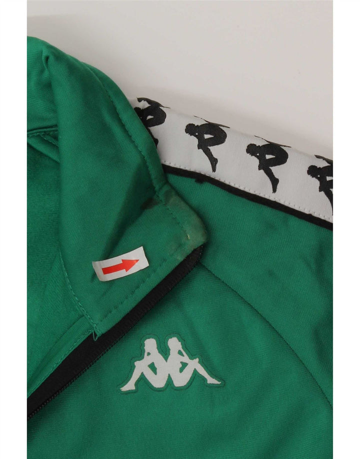 Jaqueta Kappa masculina com agasalho gráfico pequeno bloco colorido verde