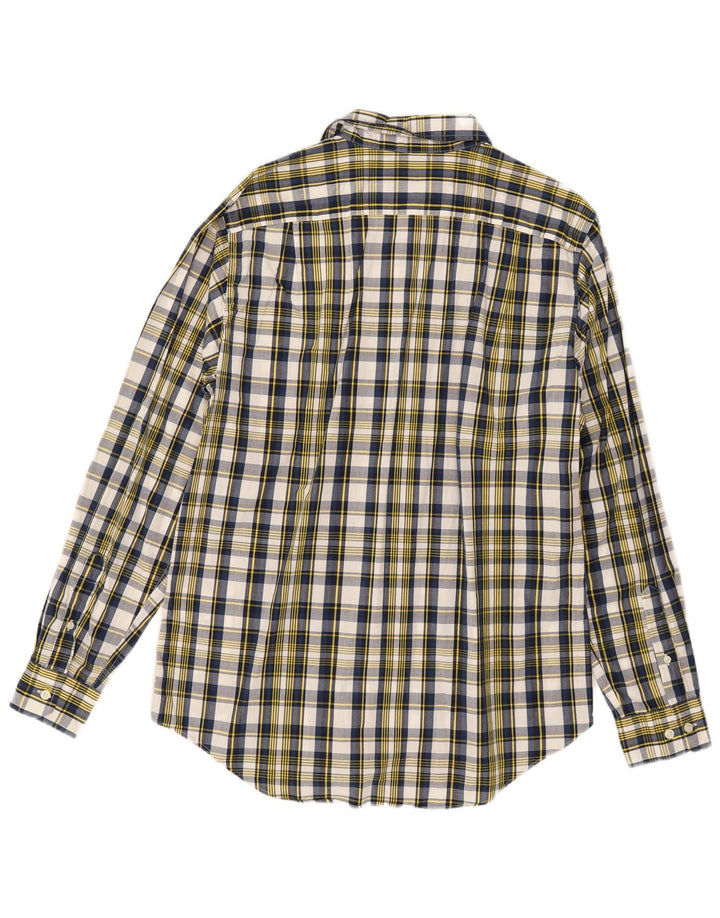 Camisa masculina Nautica média xadrez multicolorida de algodão