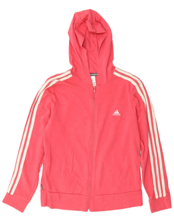 Suéter adidas feminino com capuz e zíper UK 18 XL algodão rosa