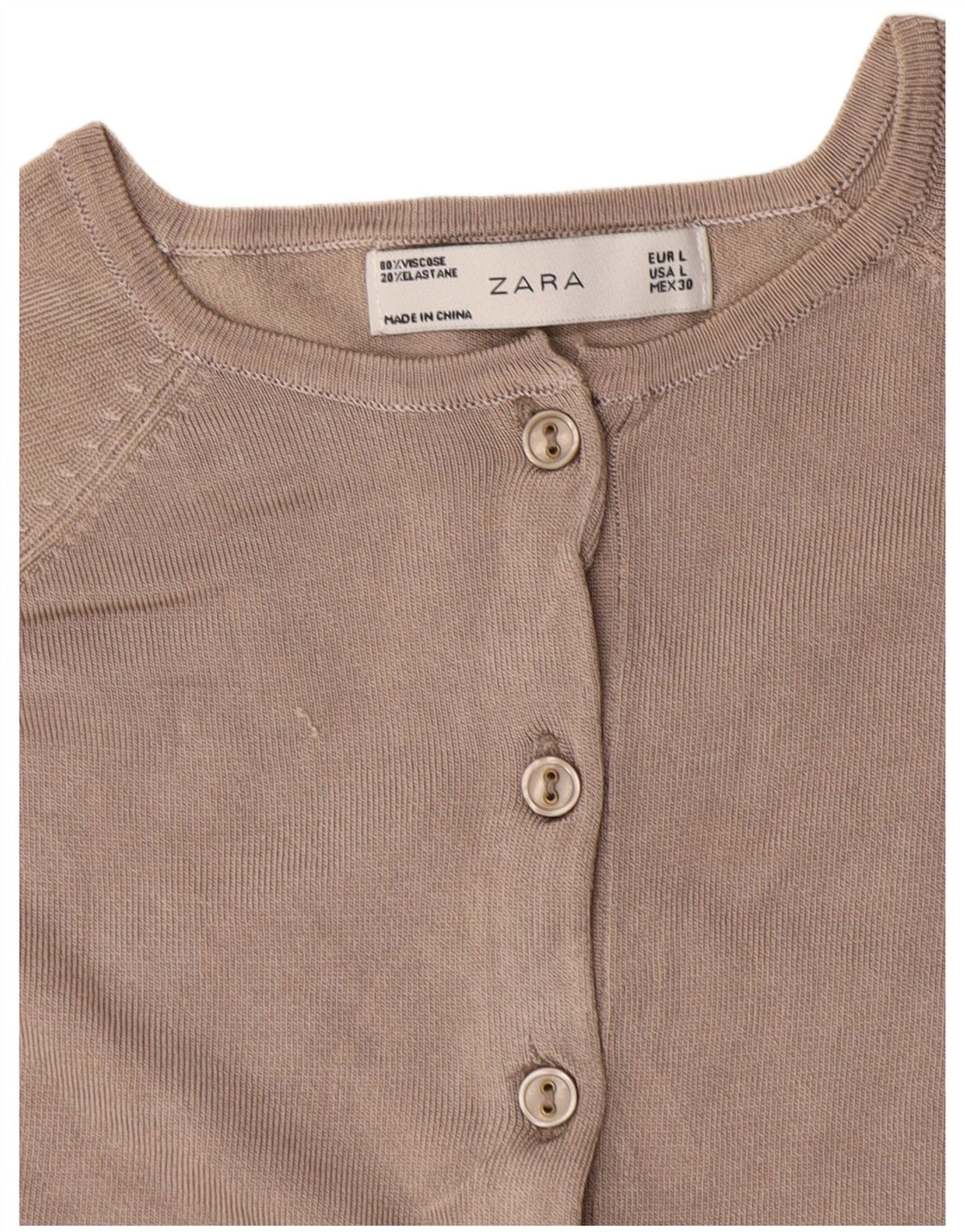 Suéter cardigã feminino Zara Reino Unido 14 grande viscose cinza