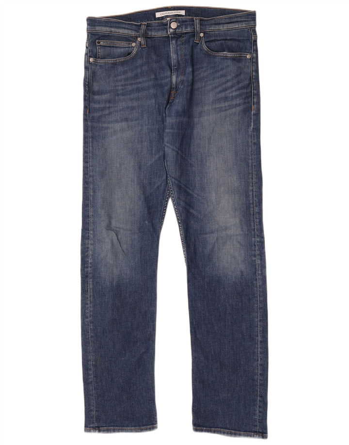 Calça jeans reta masculina Calvin Klein W34 L32 azul