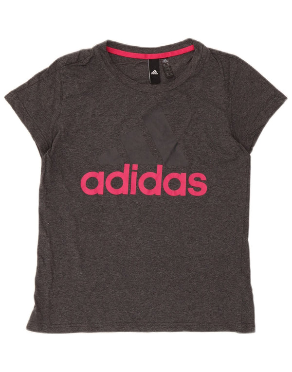 Adidas Camiseta Feminina Graphic Top UK 12/14 Cinza Médio Algodão