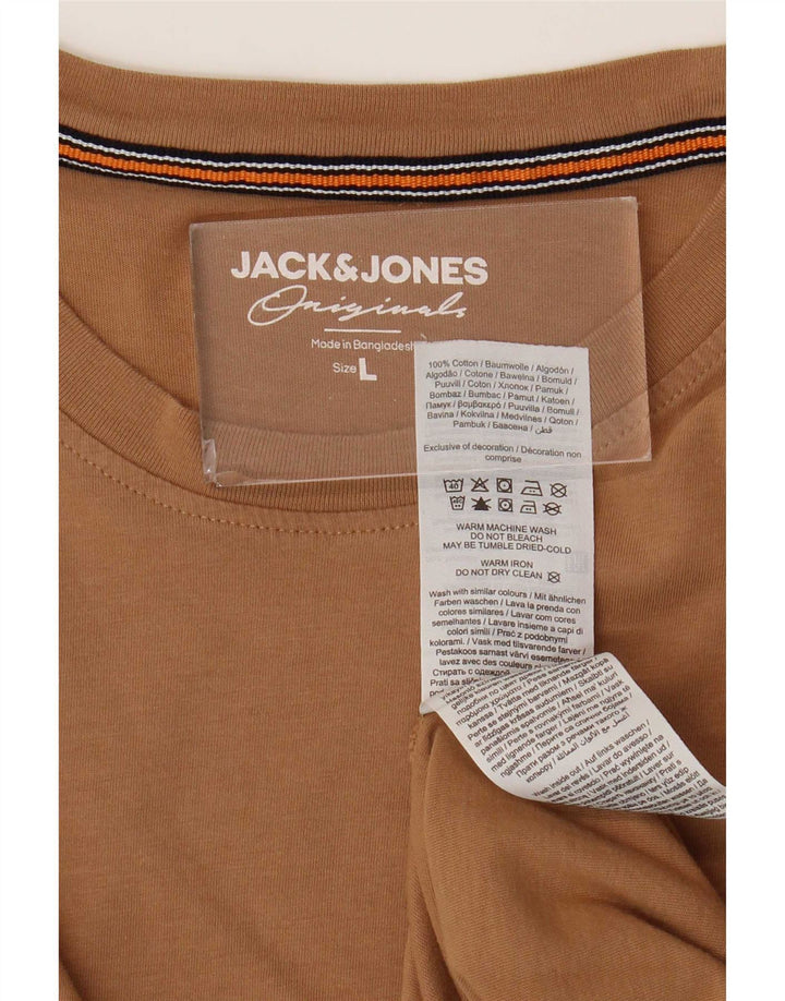 Camiseta masculina Jack & Jones grande algodão marrom